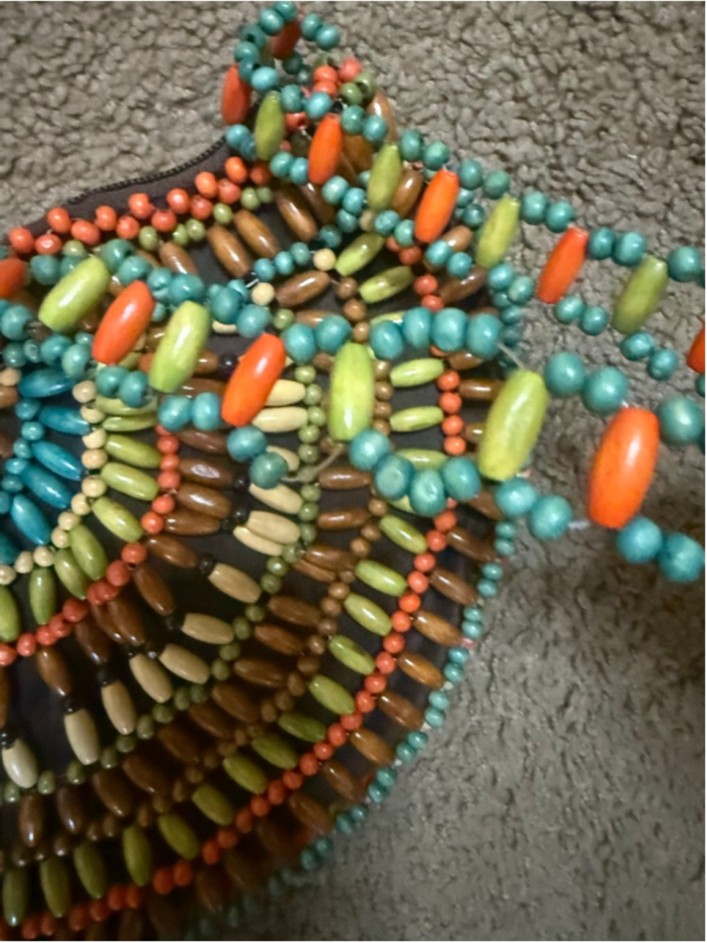 Women's Relativity Beaded Shoulder Bag One Size Brown Multi-color - Picture 2 of 6